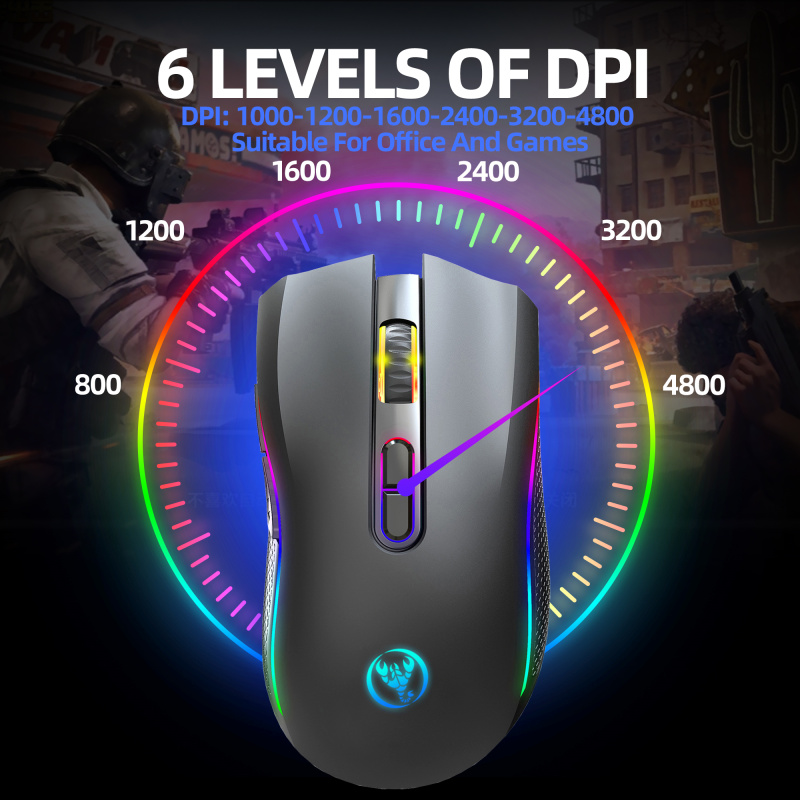 2.4G Wireless Gaming Mouse with 7 Buttons And RGB Backlight Rechargeable
